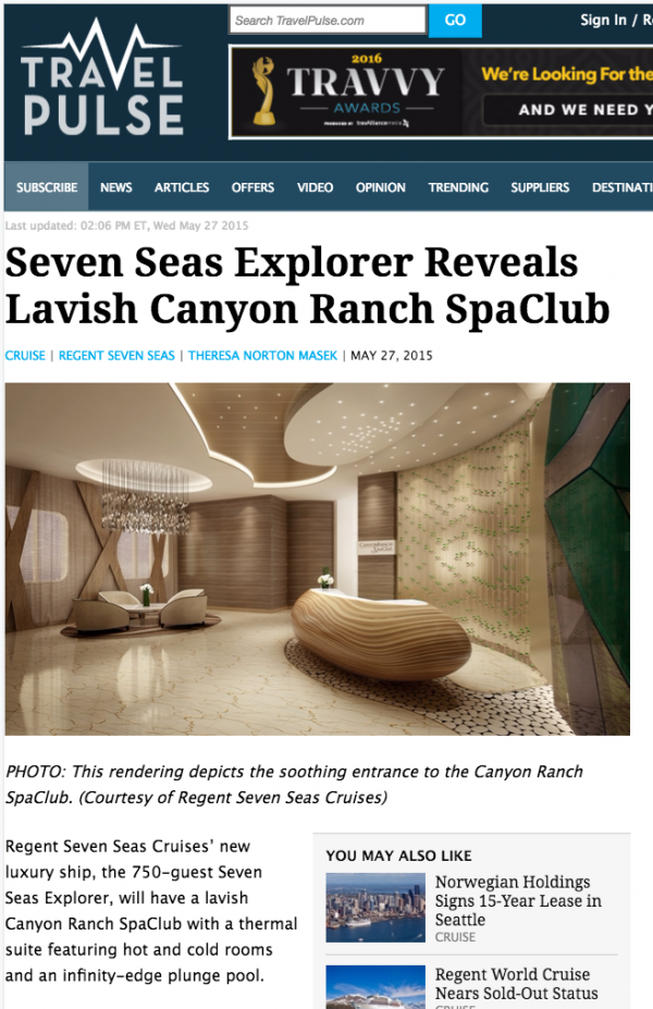 Seven Seas Explorer Reveals Lavish Canyon Ranch SpaClub