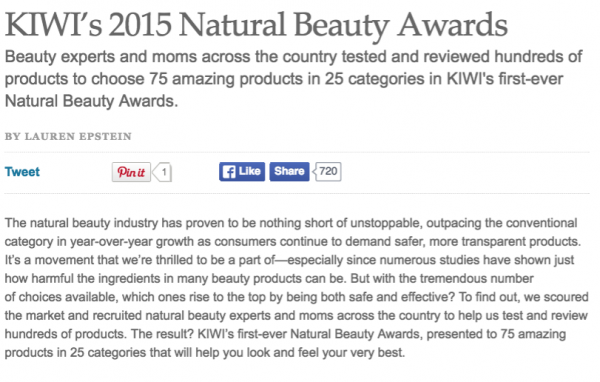 KIWI’s&2015&Natural&Beauty&Awards
