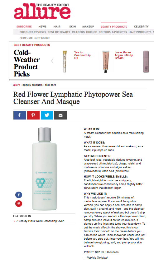 Allure : Red Flower Lymphatic Phytopower Sea Cleanser And Masque