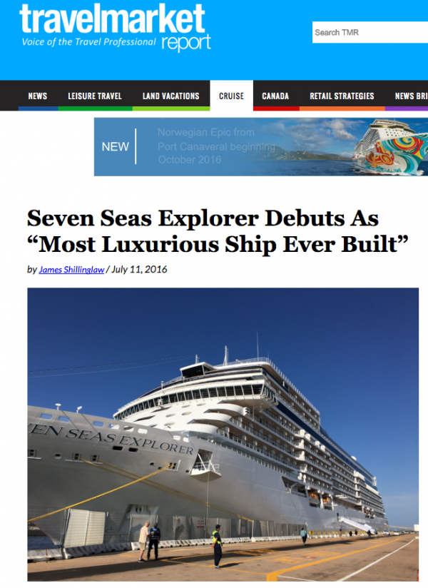 Seven Seas Explorer Debuts As “Most Luxurious Ship Ever Built”