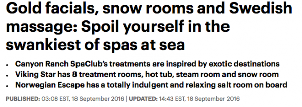 Gold facials, snow rooms and Swedish massage: Spoil yourself in the swankiest of spas at sea